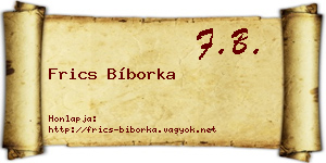 Frics Bíborka névjegykártya